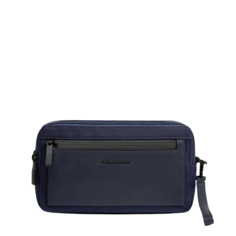 Pochette Uomo a Due Scomparti in Tessuto Riciclato