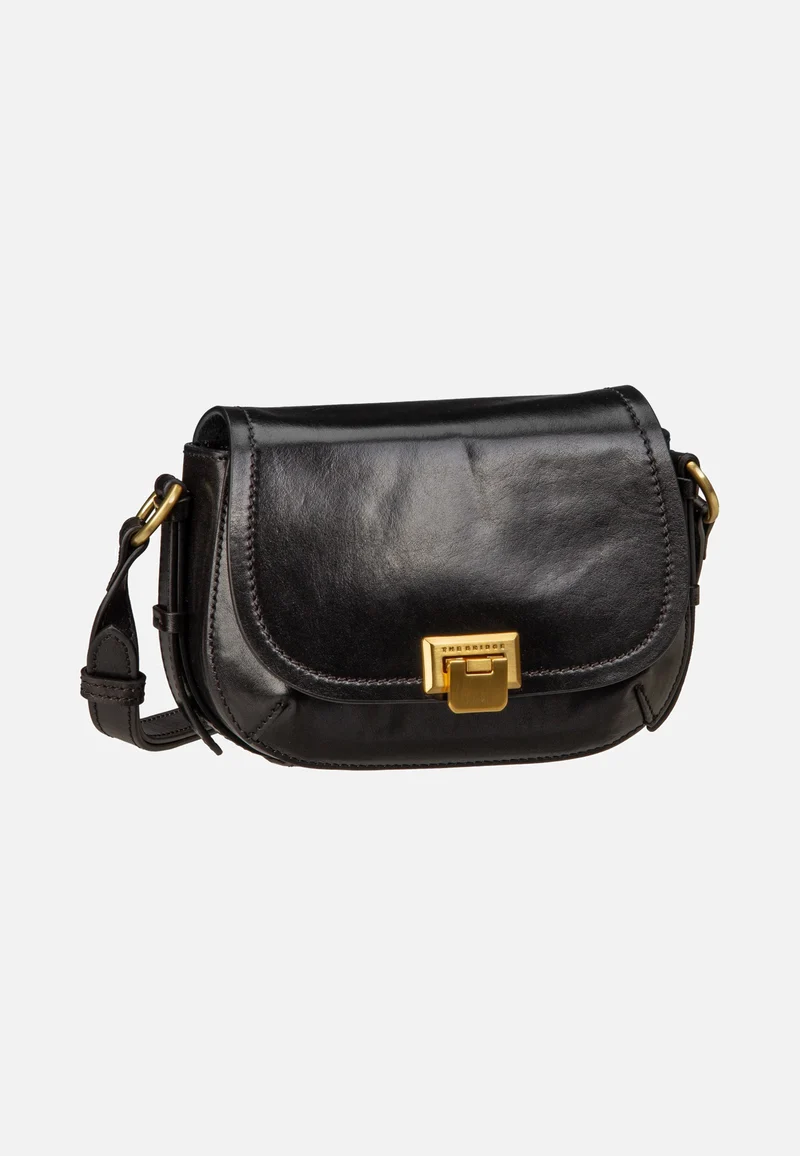 Federica Crossbody Nero/Oro - Saddle Bag