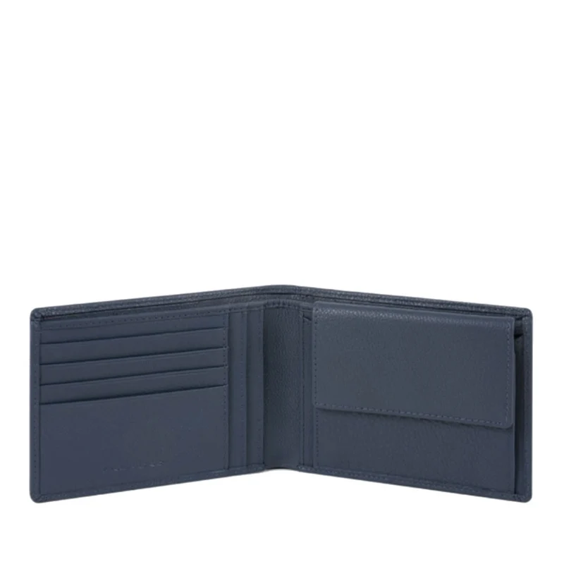 Portafoglio Uomo PIQUADRO con Portamonete in Pelle Blu Linea Akron - PU257AOR
