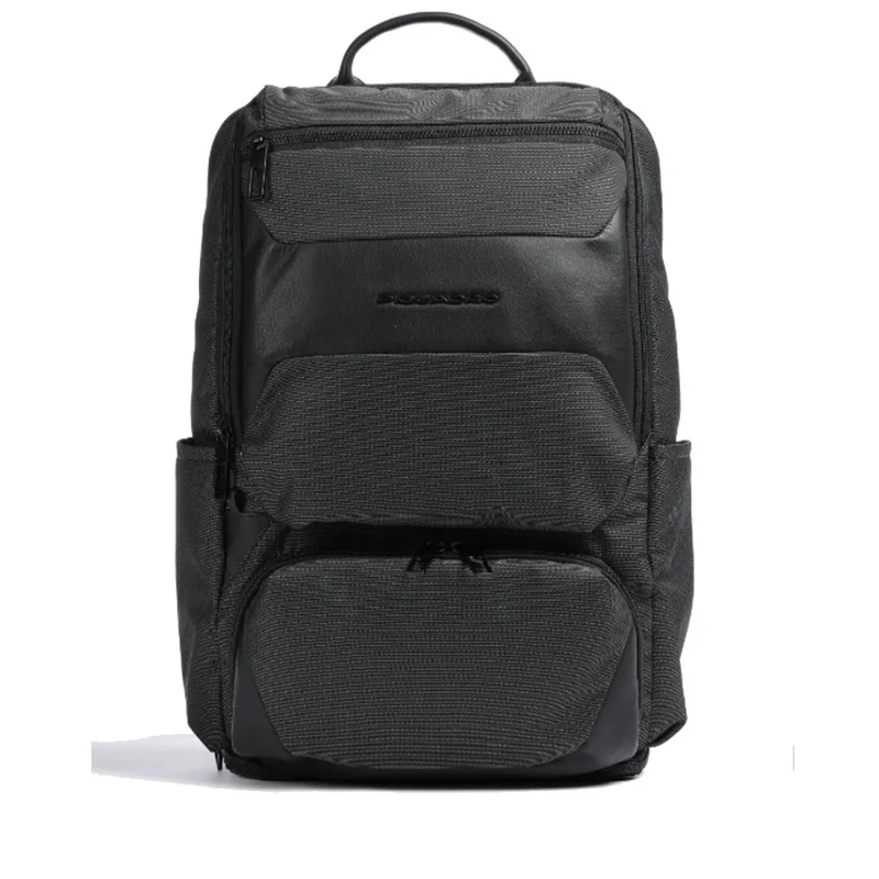 Zaino PIQUADRO porta PC 15,6" in Pelle e Tessuto Linea Gio Colore Nero - CA6010S124