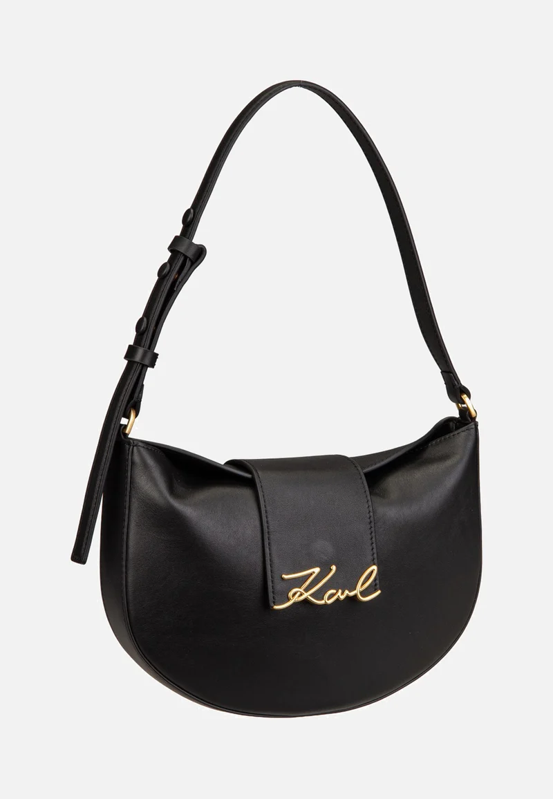 K/Signature FL Halfmoon SHB Black/Gold - Shoulder Bag