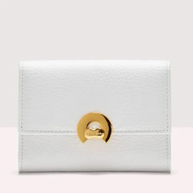 Portafoglio Donna Piccolo COCCINELLE in Pelle Colore Brillant White Linea Binxie