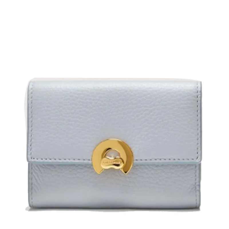 Portafoglio Donna Piccolo COCCINELLE in Pelle Colore Mist Blue Linea Binxie
