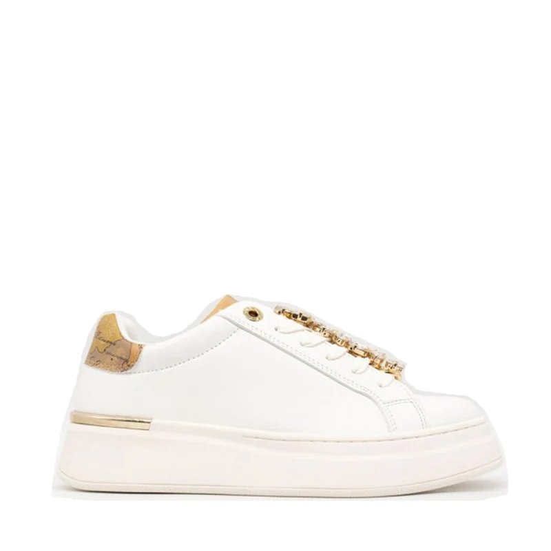 Sneakers Platform 1A Classe Alviero Martini Bianca con Applicazione Gioiello 2131