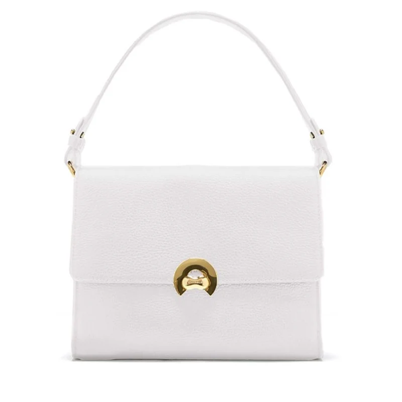 Borsa Donna a Mano con Tracolla COCCINELLE linea Binxie in Pelle Brillant White