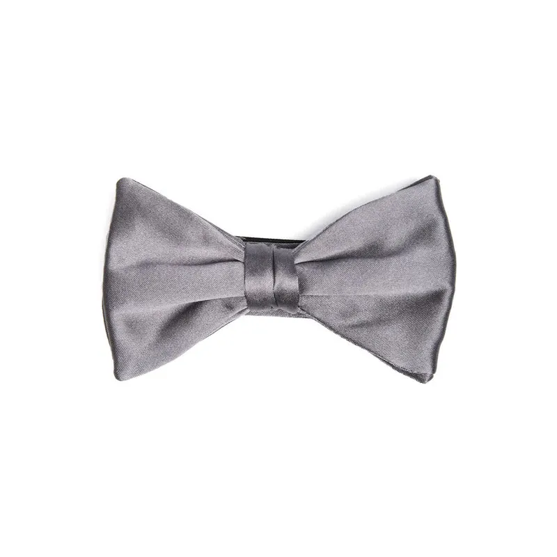 DARK GREY PRE-KNOTTED SILK SATIN BOWTIE
