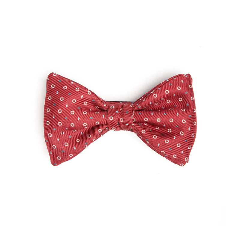 BURGUNDY PRE-KNOTTED PRINTED SILK BOWTIE