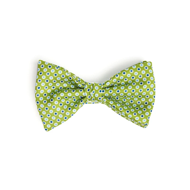 LIGHT GREEN PRE-KNOTTED PRINTED SILK BOWTIE