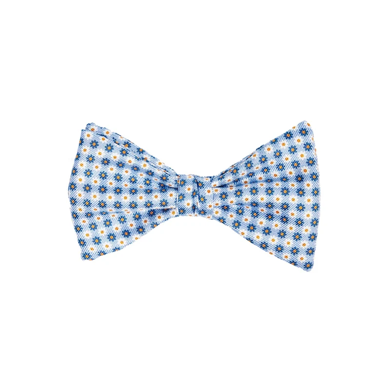 LIGHT BLUE PRE-KNOTTED PRINTED SILK BOWTIE