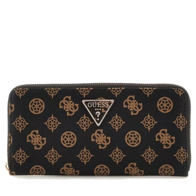 Portafoglio Donna GUESS Chiuso con Zip Linea Laurel colore Mocha Logo