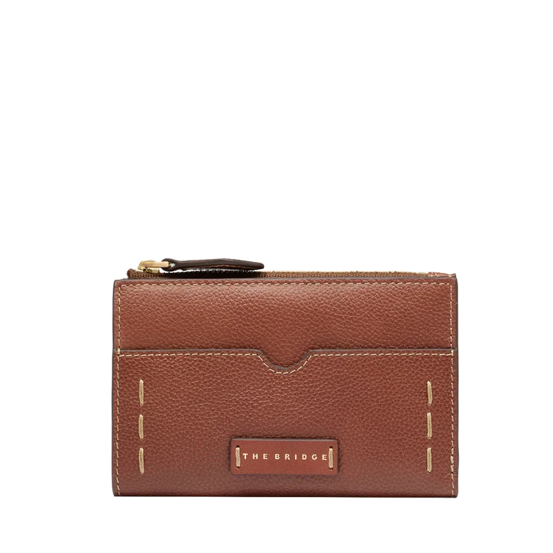 Portafoglio Donna con Bottone THE BRIDGE linea Gemma in Pelle Marrone
