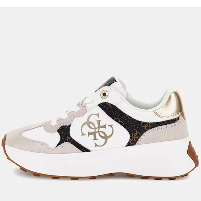 Sneakers Donna GUESS Colore White - Brown Linea Luckei
