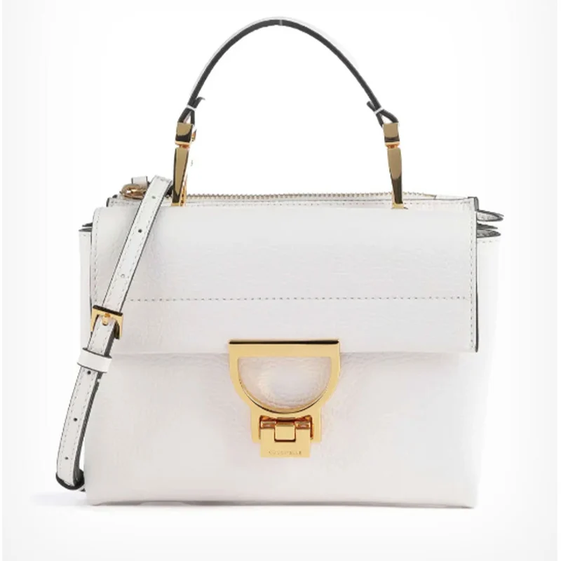Borsa Donna a Mano con Tracolla COCCINELLE in Pelle Linea Arlettis colore Brillant White