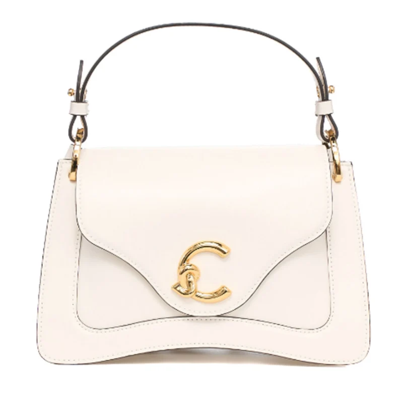 Borsa Donna a Mano COCCINELLE in Pelle linea C-Me Calf Cocker Small Colore Blanco