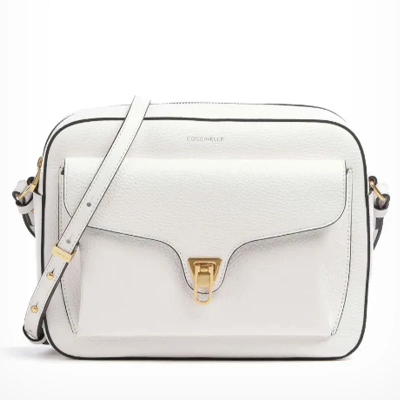 Borsa Donna a Tracolla COCCINELLE in Pelle Brillant White linea Beat Soft