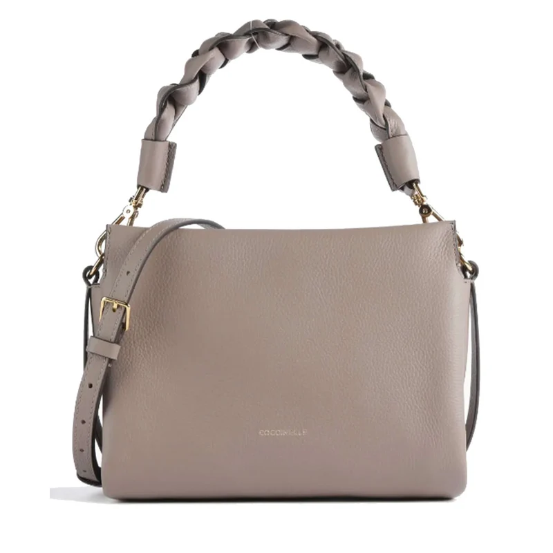 Borsa Donna a Mano COCCINELLE in Pelle Linea Boheme Small colore Warm Taupe - Coffee