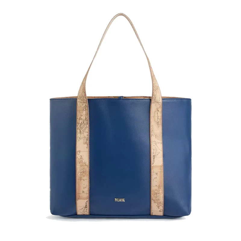 Shopping Bag Reversibile 1A Classe Alviero Martini linea Reverse Soft Blu e Geo Classic LC98