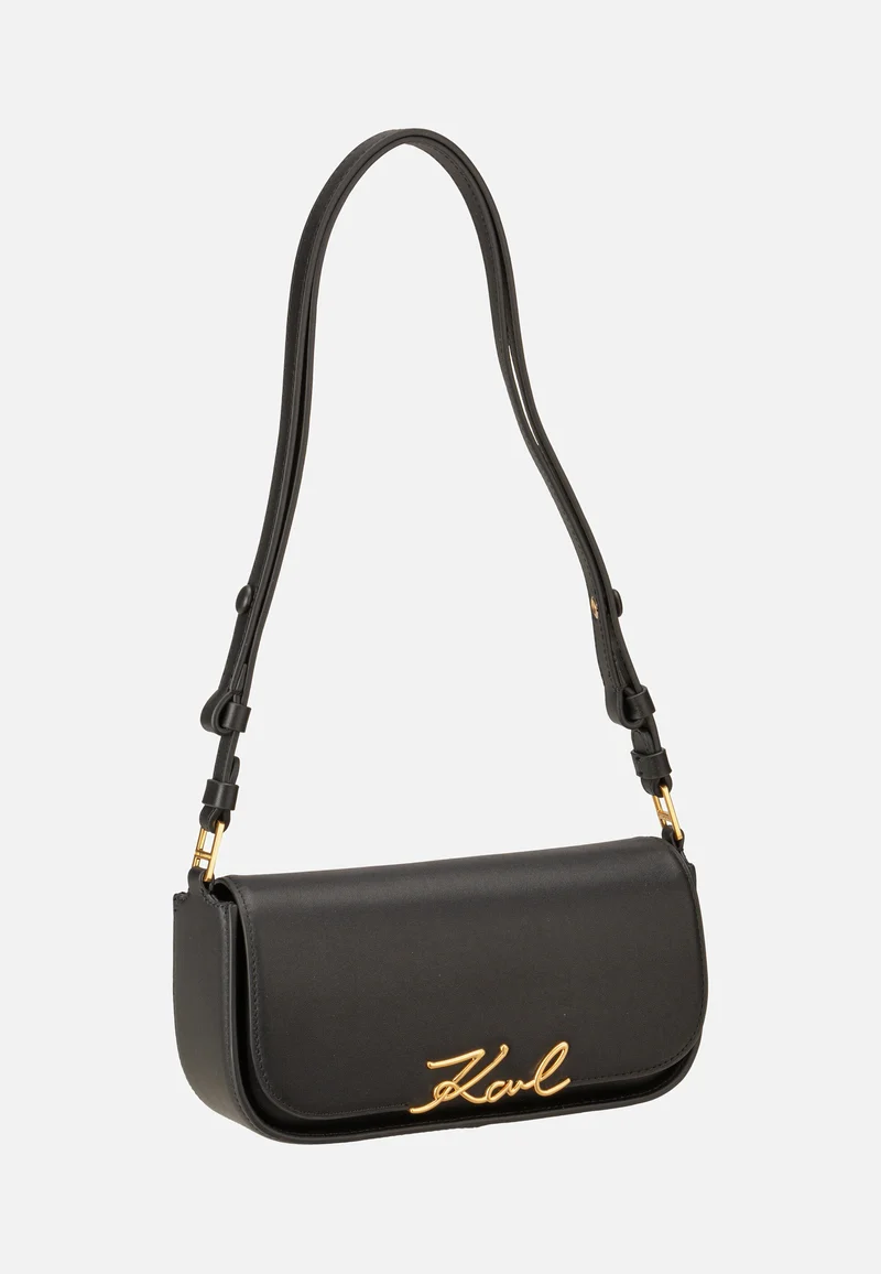 K/Signature Crossbody Black-Vibration Gold - Evening Bag