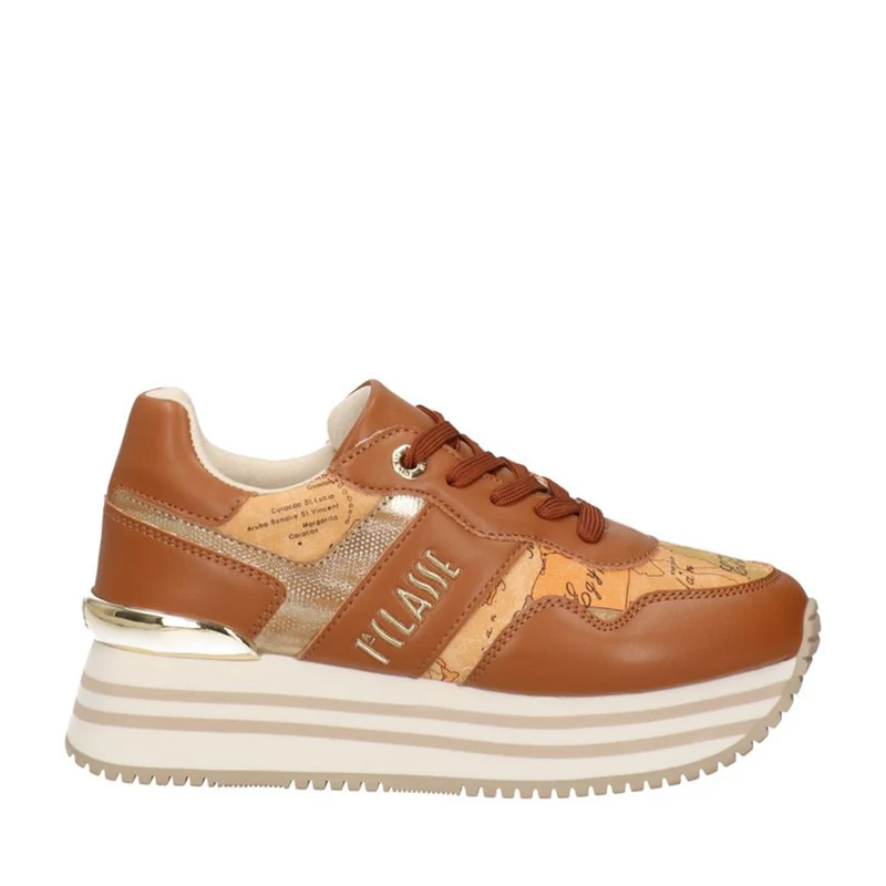 Sneakers Running 1A Classe Alviero Martini Color Cuoio e Inserti Geo Beige 2157