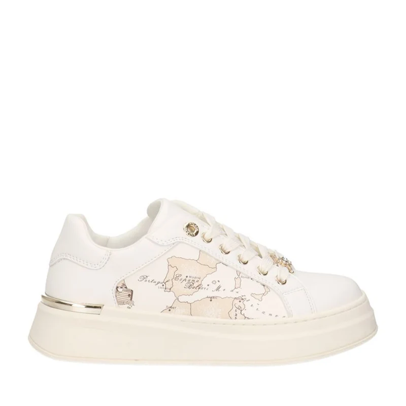 Sneakers Platform 1A Classe Alviero Martini White con Inserti Milk Geo 2134