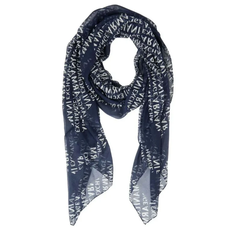 Foulard Donna ARMANI EXCHANGE in Tessuto Navy - White Logato