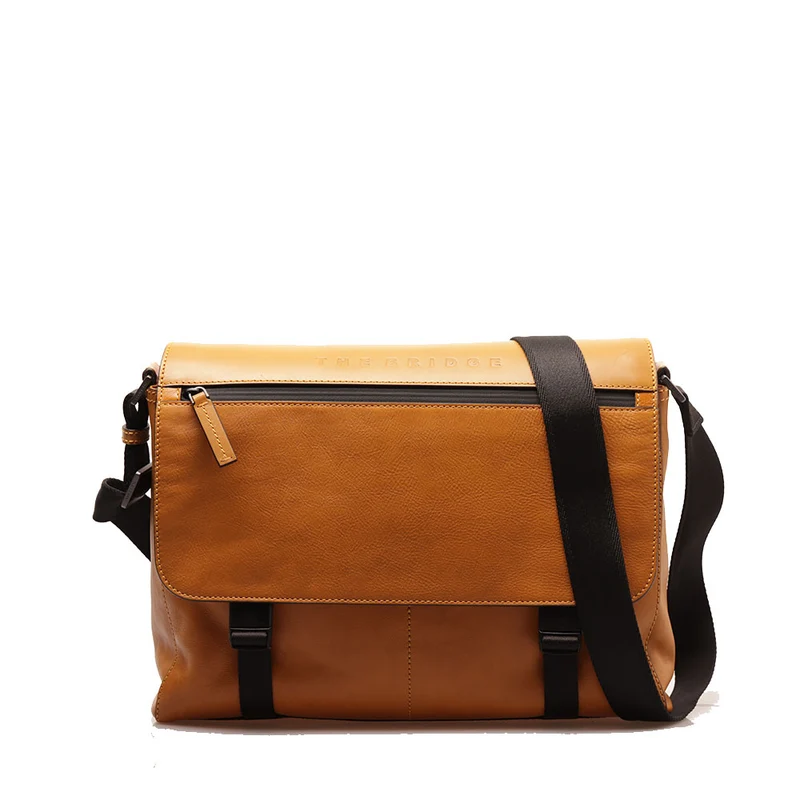 Messenger Uomo THE BRIDGE linea Damiano in Pelle Giallo Curry