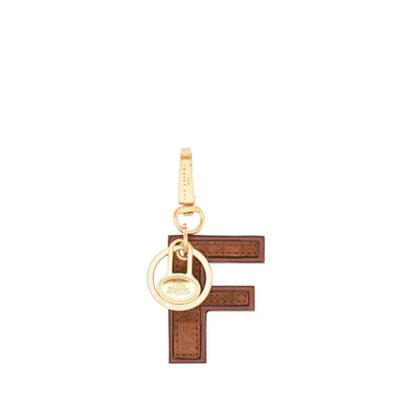 Portachiavi Lettera F THE BRIDGE linea Duccio in Pelle Marrone