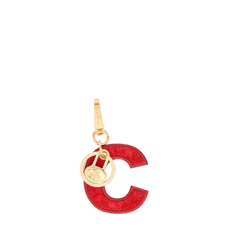 Portachiavi Lettera C THE BRIDGE linea Duccio in Pelle Berry