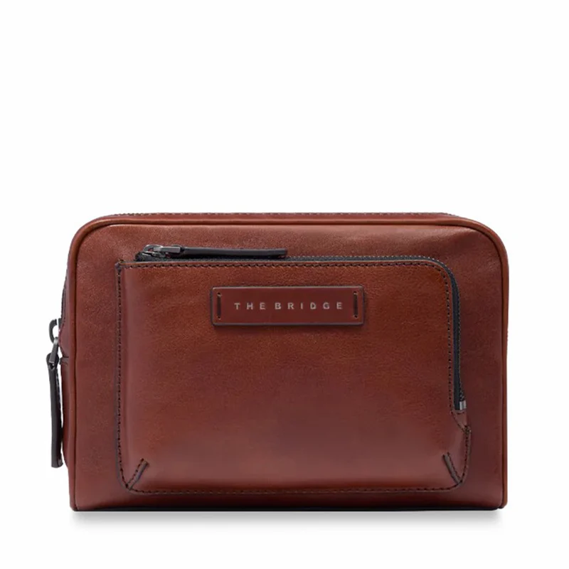 Pochette Uomo THE BRIDGE linea Filippo in Pelle Marrone