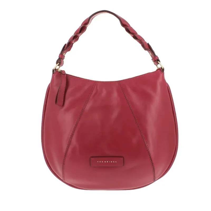 Borsa Donna Hobo con Tracolla THE BRIDGE linea Brigida in Pelle color Berry