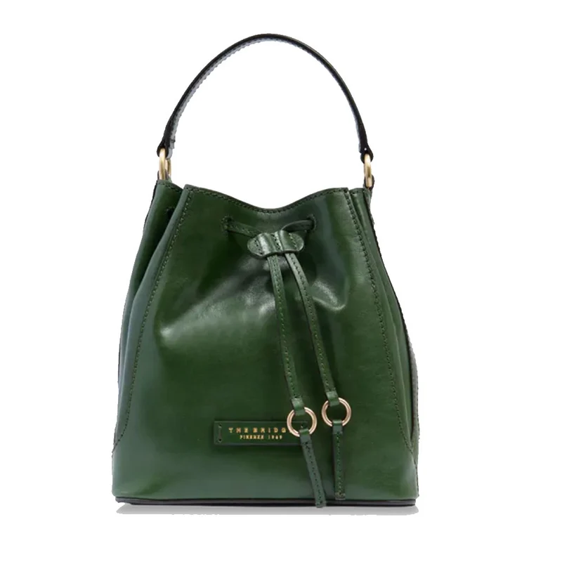 Borsa Donna a Secchiello THE BRIDGE linea Fiammetta in Pelle Verde Inglese