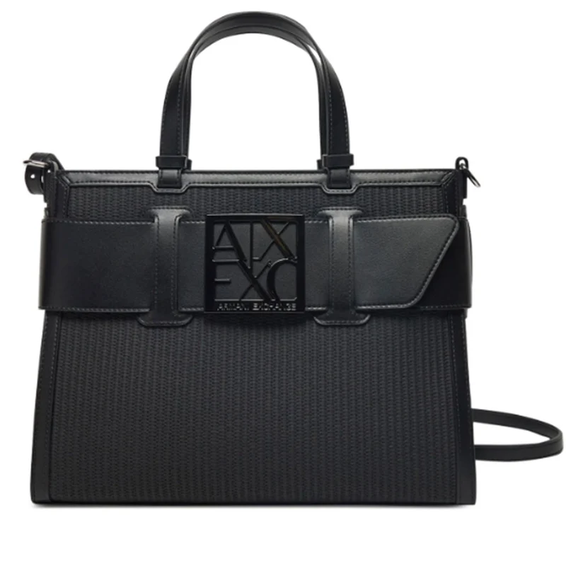 Borsa Donna a Mano Intrecciata ARMANI EXCHANGE colore Nero Misura Grande