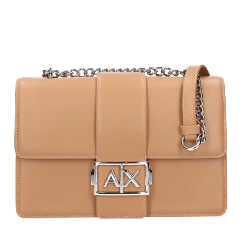 Borsa Donna a Tracolla ARMANI EXCHANGE Chiusa con Pattina colore Camel Rose