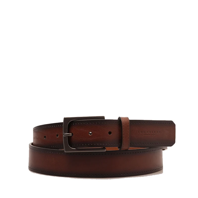 Cintura Uomo h 3,5 cm THE BRIDGE linea Brunelleschi in Cuoio Resinato Marrone 110 cm