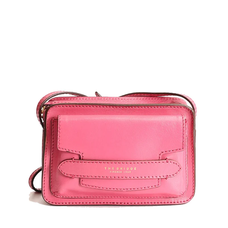 Borsa Donna Camera Case a Tracolla THE BRIDGE linea Lucrezia in Pelle Rosa Lipstick