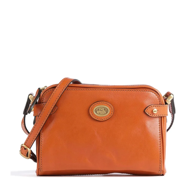 Borsa Donna Mini Bag a Tracolla THE BRIDGE linea Story in Pelle Arancione