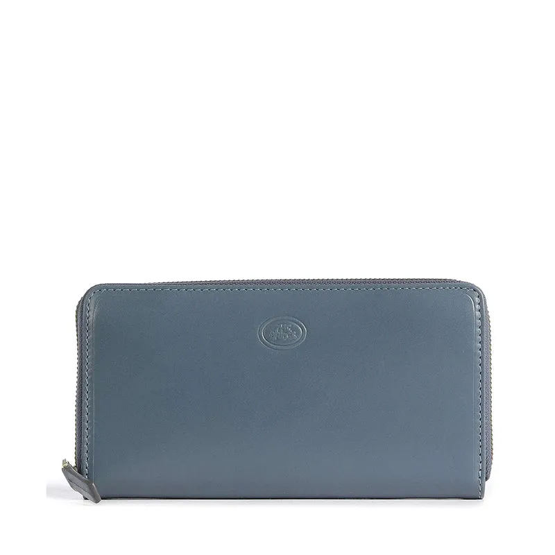 Portafoglio Donna Zip Around THE BRIDGE linea Story in Pelle Ceruleo