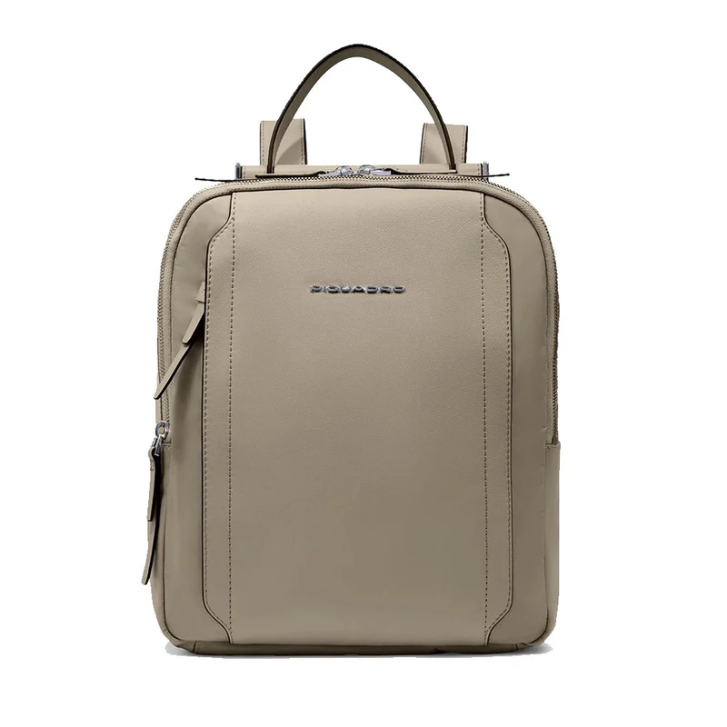 Zaino Donna Porta iPad PIQUADRO linea Circle in Pelle e Tessuto Beige- CA5566W92T