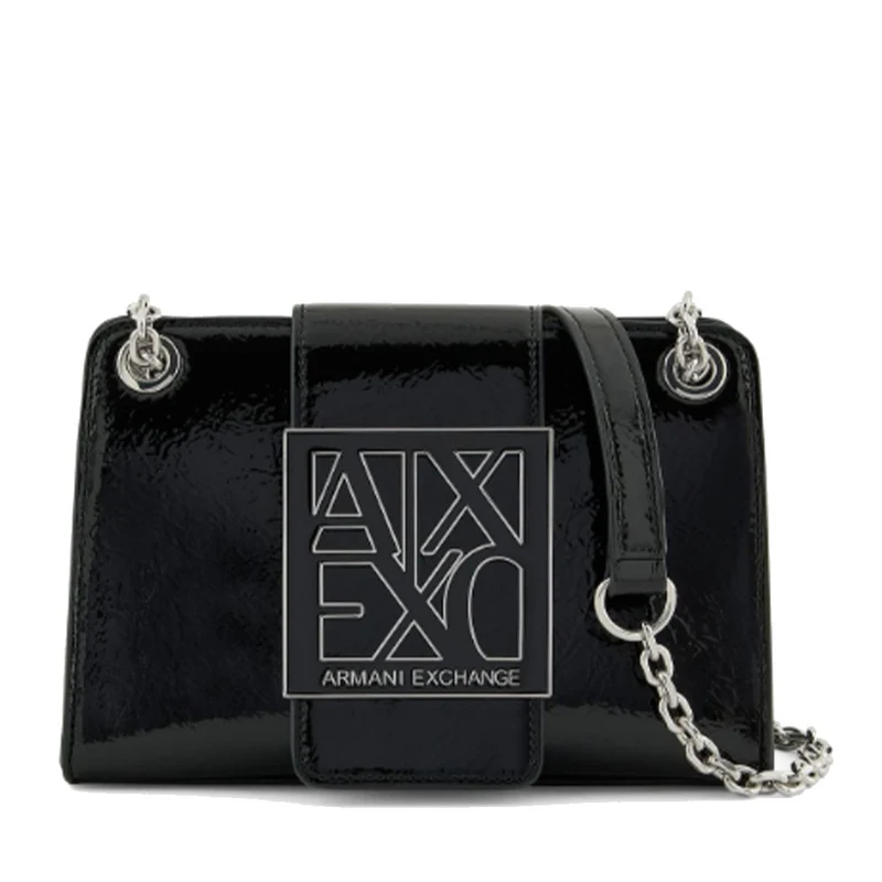 Borsa Donna Mini a Tracolla Chiusa con Patta e Clip ARMANI EXCHANGE Colore Nero