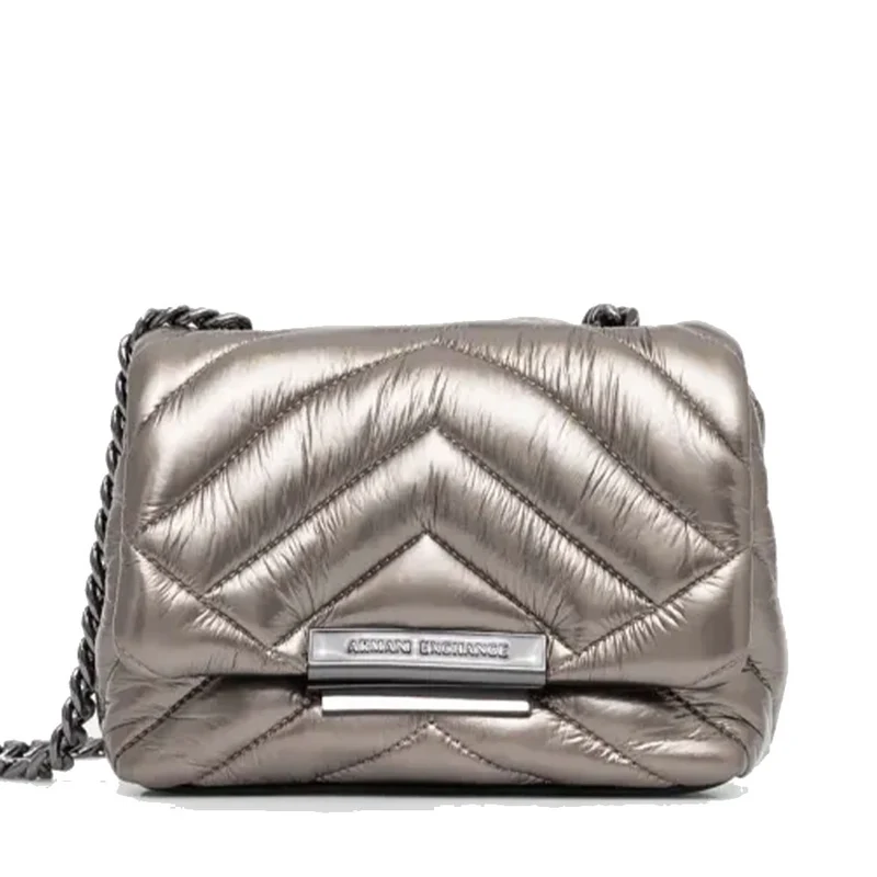 Borsa Donna a Tracolla Chiusa con Patta e Clip ARMANI EXCHANGE Colore Gun Metal