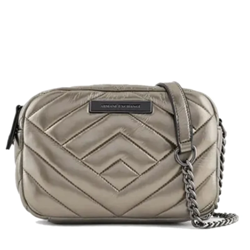 Borsa Donna a Tracolla Chiusa con Zip ARMANI EXCHANGE Colore Gun Metal