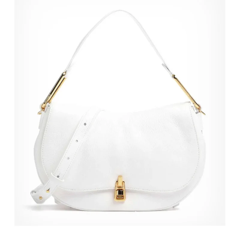 Borsa Donna a Mano con Tracolla COCCINELLE linea Magie Soft Medium in Pelle colore Brillant White