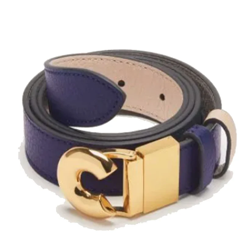 Cintura Donna COCCINELLE Reversibile in Pelle Colore Royal Blue - Rosette Linea Kelsey