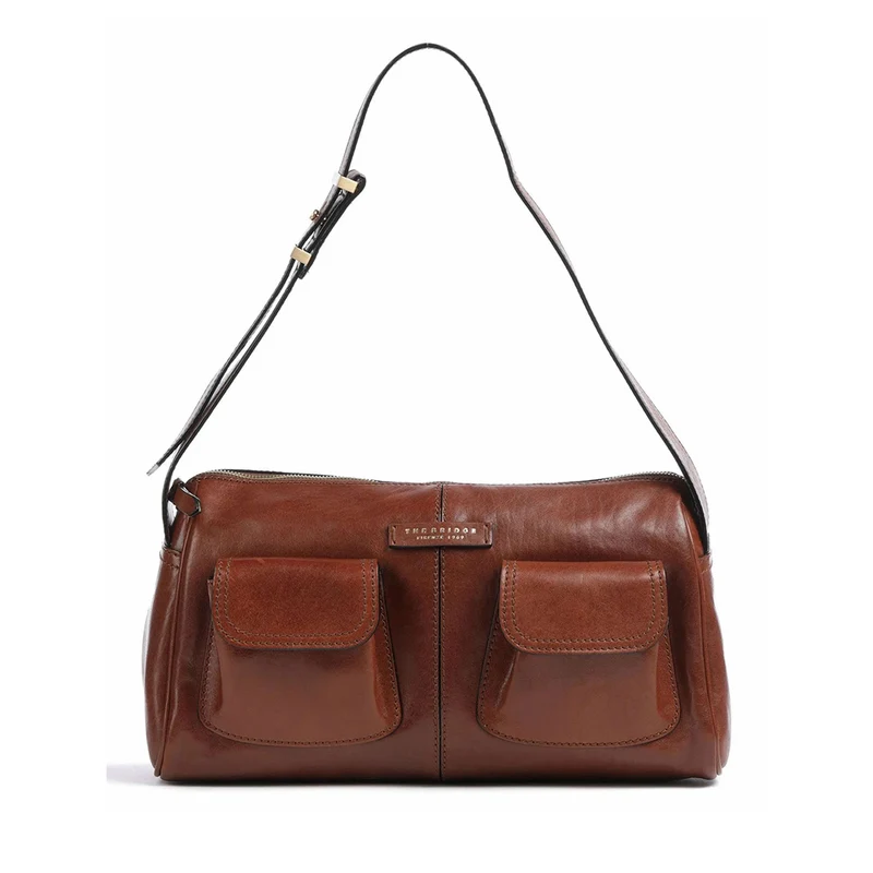 Borsa Donna a Spalla THE BRIDGE linea Flora in Pelle Marrone