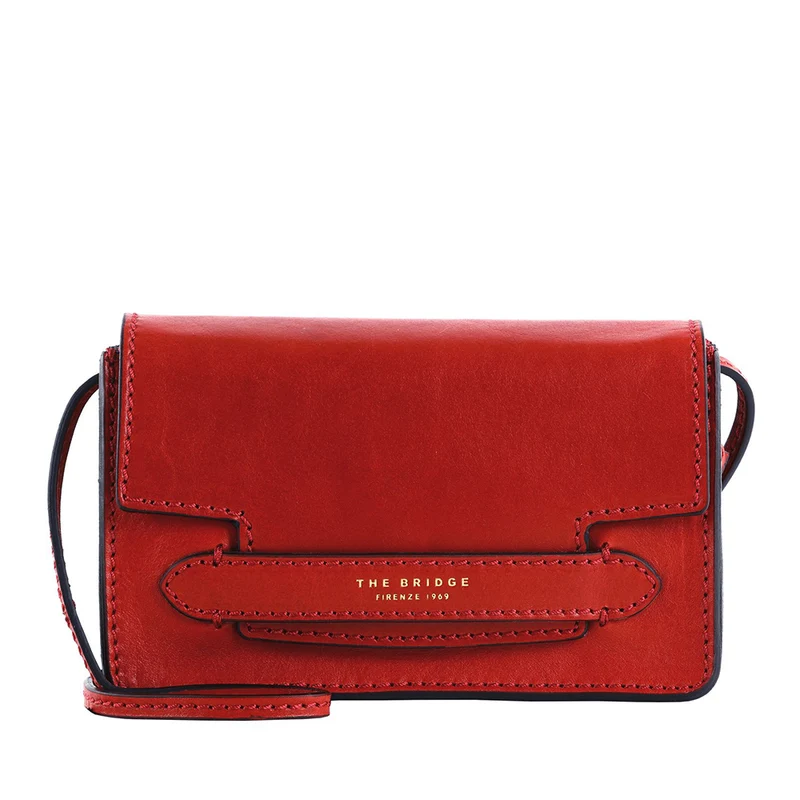 Mini Bag a Tracolla THE BRIDGE linea Lucrezia in Pelle Rossa