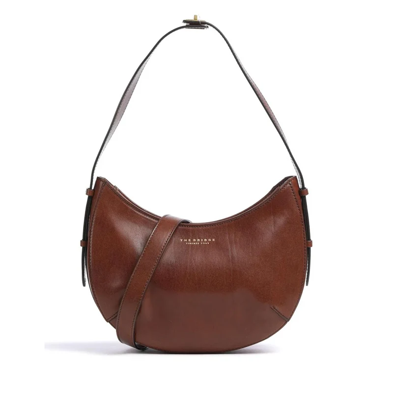 Hobo Bag Media THE BRIDGE linea Federica in Pelle Marrone