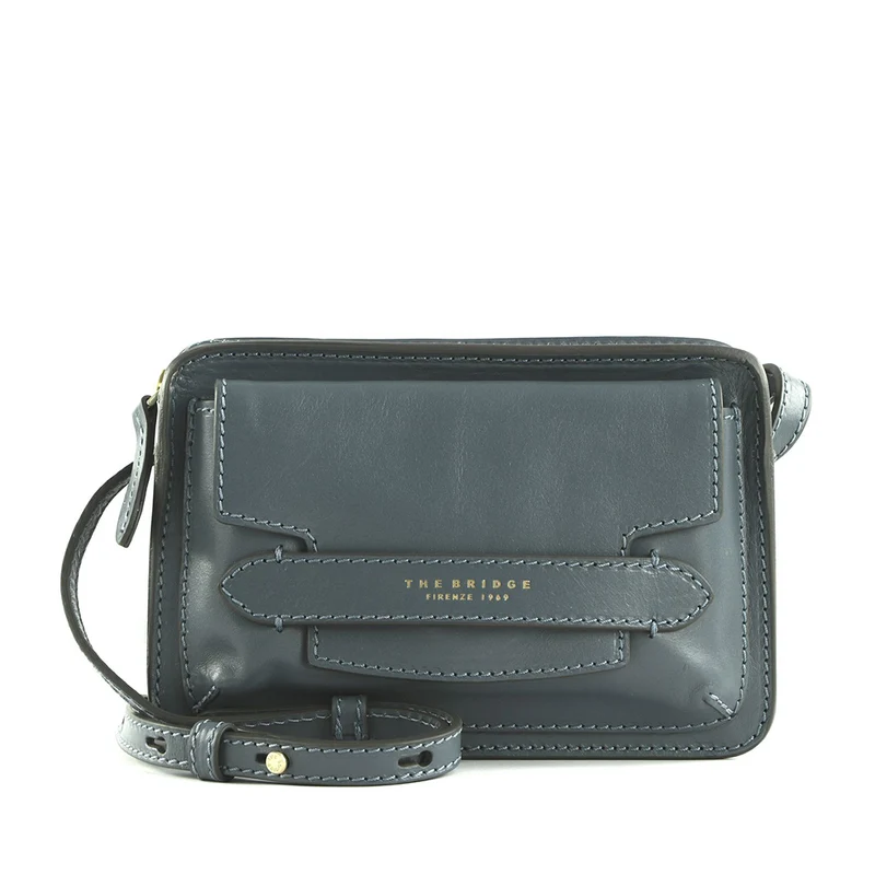 Borsa Donna Camera Case a Tracolla THE BRIDGE linea Lucrezia in Pelle color Ceruleo