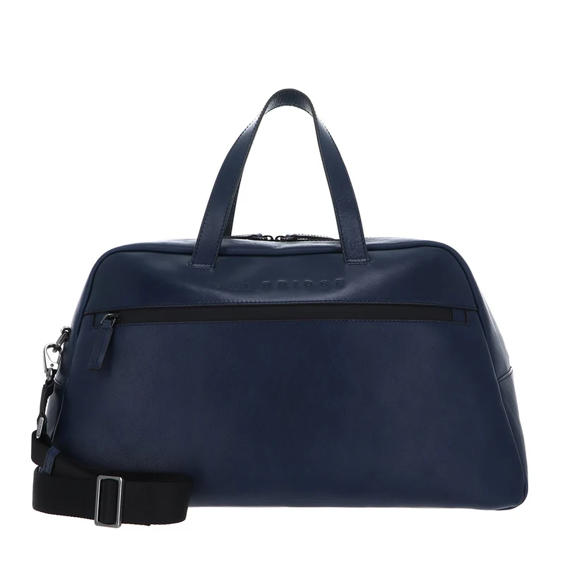 Borsone Uomo Large THE BRIDGE linea Damiano in Pelle Blu Oltremare
