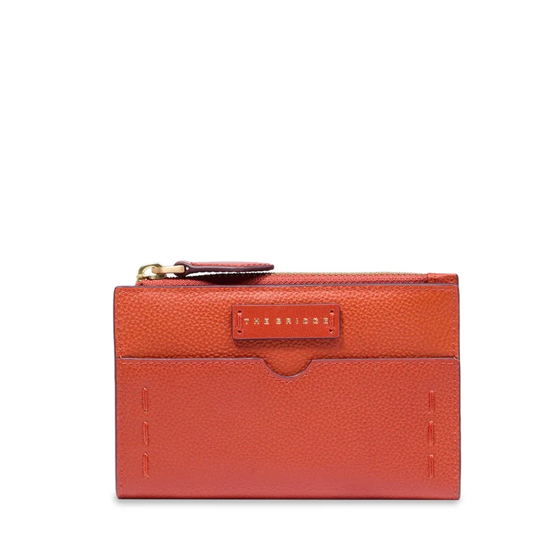 Portafoglio Donna con Bottone THE BRIDGE linea Gemma in Pelle Arancio Bruciato