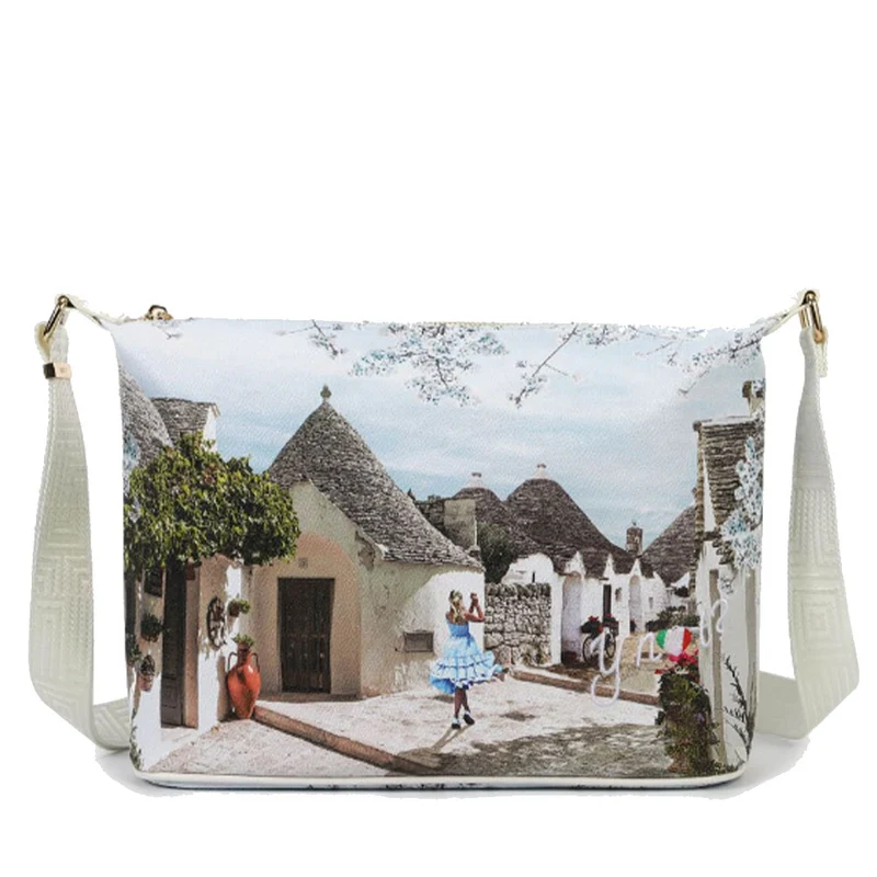 Borsa Donna Y NOT Hobo Easy Large a Tracolla YES-607 Alice in Trulli